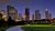 Eleanor Tinsley Park and Houston skyline at night, Texas, USA --- Image by © RebeccaAng/RooM the Agency/Corbis