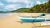 Traditional fishing boat at Nacpan beach, Palawan, Philippines