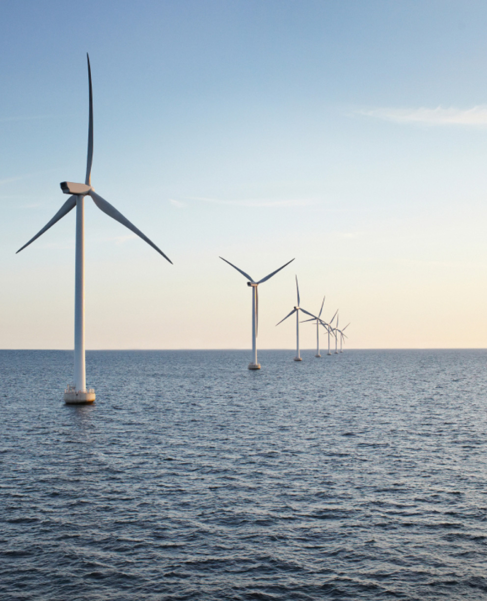 Wind turbines at sea